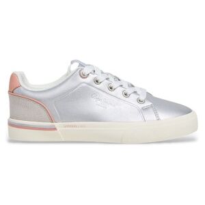 Pepe Jeans pour femme/filles. PGS300004 Trainers Kenton Galactic silver (35), Argenté, Plat, Lacets, Casuel, mode enfantine - Publicité Pepe Jeans pour femme/filles. PGS300004 Trainers Kenton Galactic silver (35), Argenté, Plat, Lacets, Casuel, mode enfantine - Publicité