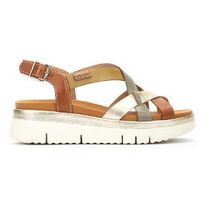 Pikolinos pour femme. W4N-0650C1 Sandales compensées en cuir marron avec brides croisées Palma (39), 3 à 5 cm, Boucle, Casuel - Publicité Pikolinos pour femme. W4N-0650C1 Sandales compensées en cuir marron avec brides croisées Palma (39), 3 à 5 cm, Boucle, Casuel - Publicité