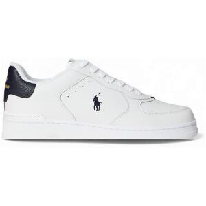 Polo Ralph Lauren pour homme. 809P01636001 Baskets en cuir blanc Masters Court (42), Plat, Lacets, Casuel - Publicité Polo Ralph Lauren pour homme. 809P01636001 Baskets en cuir blanc Masters Court (42), Plat, Lacets, Casuel - Publicité