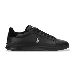 Polo Ralph Lauren pour homme. 809965072002 Baskets en cuir noir Heritage Court II (50), Plat, Lacets, Casuel - Publicité Polo Ralph Lauren pour homme. 809965072002 Baskets en cuir noir Heritage Court II (50), Plat, Lacets, Casuel - Publicité