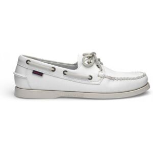 Sebago pour homme. 7000H00 Chaussures de bateau en cuir Docksides Portland blanc (43), Plat, Lacets, Casuel - Publicité Sebago pour homme. 7000H00 Chaussures de bateau en cuir Docksides Portland blanc (43), Plat, Lacets, Casuel - Publicité