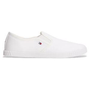 Tommy Hilfiger pour femme. FW0FW08640 Baskets à enfiler en toile blanche (40), Tissu, Plat, Aucun, Casuel - Publicité Tommy Hilfiger pour femme. FW0FW08640 Baskets à enfiler en toile blanche (40), Tissu, Plat, Aucun, Casuel - Publicité