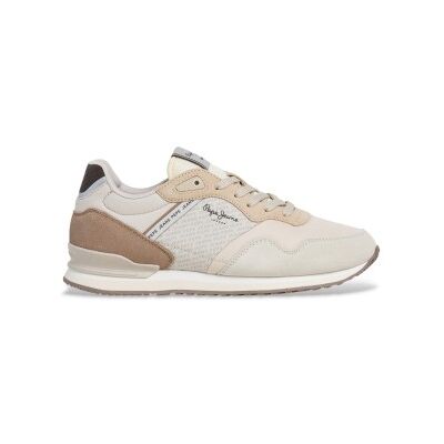Pepe Jeans pour femme. PLS400007 Baskets beige London Logo (39), Cuir, Plat, Lacets, Casuel - Publicité Pepe Jeans pour femme. PLS400007 Baskets beige London Logo (39), Cuir, Plat, Lacets, Casuel - Publicité
