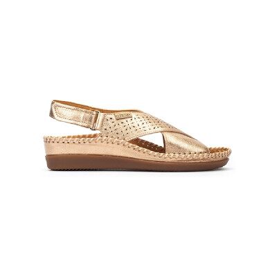 Pikolinos pour femme. W8K-0848CL Sandales en cuir Cadaques or (40), Doré, 3 à 5 cm, Velcro, Casuel - Publicité Pikolinos pour femme. W8K-0848CL Sandales en cuir Cadaques or (40), Doré, 3 à 5 cm, Velcro, Casuel - Publicité