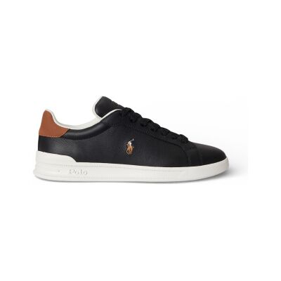 Polo Ralph Lauren pour homme. 809P07159001 Baskets en cuir noir Heritage Court II (40), Plat, Lacets, Casuel - Publicité Polo Ralph Lauren pour homme. 809P07159001 Baskets en cuir noir Heritage Court II (40), Plat, Lacets, Casuel - Publicité