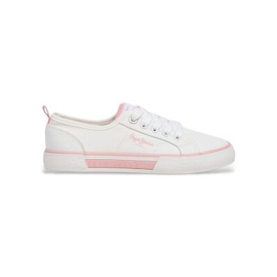 Pepe Jeans pour femme/filles. PGS300010 Chaussures Brady Club blanches (36), Tissu, Plat, Lacets, Casuel, mode enfantine - Publicité Pepe Jeans pour femme/filles. PGS300010 Chaussures Brady Club blanches (36), Tissu, Plat, Lacets, Casuel, mode enfantine - Publicité