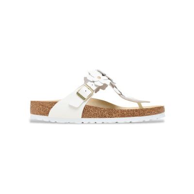 Birkenstock pour femme. 1026686 Sandales en Cuir Gizeh Flower (Coupe Régulière) blanc (41), Plat, Aucun, Casuel - Publicité Birkenstock pour femme. 1026686 Sandales en Cuir Gizeh Flower (Coupe Régulière) blanc (41), Plat, Aucun, Casuel - Publicité