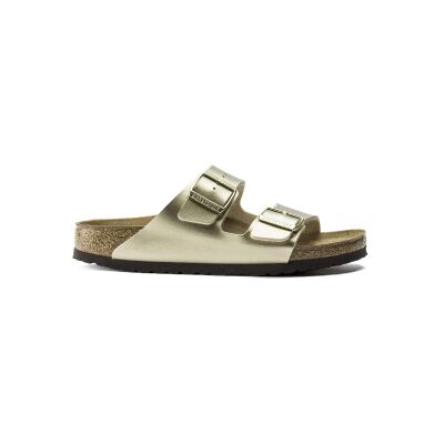Birkenstock pour femme. 1016111 Sandales Arizona Birko-Flor (Coupe Étroite) doré (40), Plat, Aucun, Casuel - Publicité Birkenstock pour femme. 1016111 Sandales Arizona Birko-Flor (Coupe Étroite) doré (40), Plat, Aucun, Casuel - Publicité