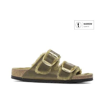 Birkenstock pour femme. 1023240 Sandales Arizona Big Buckle (Coupe Étroite) vert olive (38), Marron, Plat, Boucle, Casuel - Publicité Birkenstock pour femme. 1023240 Sandales Arizona Big Buckle (Coupe Étroite) vert olive (38), Marron, Plat, Boucle, Casuel - Publicité
