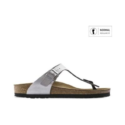 Birkenstock pour femme. 43851 Sandales en cuir Gizeh (Ajustement Régulier) argenté (41), Plat, Aucun, Casuel - Publicité Birkenstock pour femme. 43851 Sandales en cuir Gizeh (Ajustement Régulier) argenté (41), Plat, Aucun, Casuel - Publicité