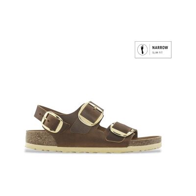 Birkenstock pour femme. 1024067 Sandales en Cuir Milano (Ajustement Étroit) marron (40), Plat, Boucle, Casuel - Publicité Birkenstock pour femme. 1024067 Sandales en Cuir Milano (Ajustement Étroit) marron (40), Plat, Boucle, Casuel - Publicité