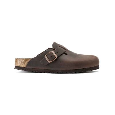 Birkenstock pour homme. 860133 Sabots en cuir Boston Oiled (Ajustement Étroit) marron (37), Plat, Aucun, Casuel - Publicité Birkenstock pour homme. 860133 Sabots en cuir Boston Oiled (Ajustement Étroit) marron (37), Plat, Aucun, Casuel - Publicité