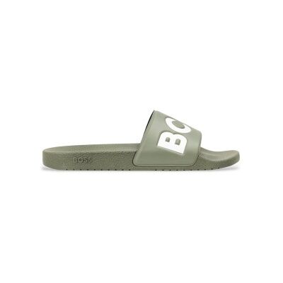 Boss pour homme. 50536835 Tongs Aryeh vert (41), Plat, Aucun, Beachwear - Publicité Boss pour homme. 50536835 Tongs Aryeh vert (41), Plat, Aucun, Beachwear - Publicité