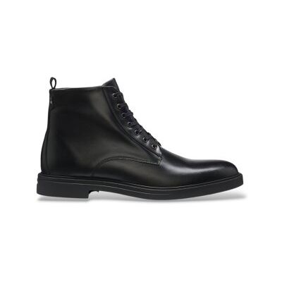 Boss pour homme. 50573364 Bottines en cuir Calev noir (46), Plat, Lacets, Casuel - Publicité Boss pour homme. 50573364 Bottines en cuir Calev noir (46), Plat, Lacets, Casuel - Publicité