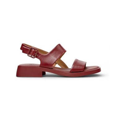 Camper pour femme. K201486-015 Sandales en cuir bordeaux Dana (41), Plat, 1 à 3 cm, Boucle, Casuel - Publicité Camper pour femme. K201486-015 Sandales en cuir bordeaux Dana (41), Plat, 1 à 3 cm, Boucle, Casuel - Publicité