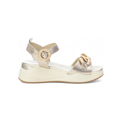 Carmela pour femme. 16233101-ORO Sandales en cuir 162331 golden (37), Doré, 3 à 5 cm, Boucle, Casuel - Publicité Carmela pour femme. 16233101-ORO Sandales en cuir 162331 golden (37), Doré, 3 à 5 cm, Boucle, Casuel - Publicité