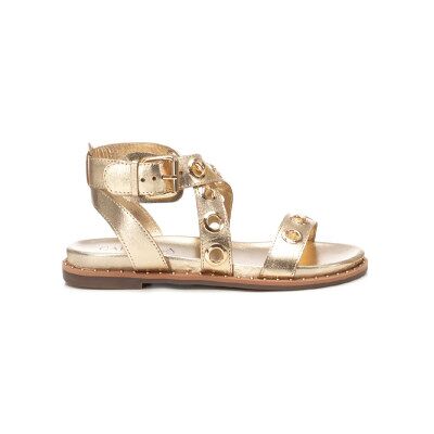 Carmela pour femme. 16238902-ORO Sandales en cuir 162389 doré (35), Plat, Boucle, Casuel - Publicité Carmela pour femme. 16238902-ORO Sandales en cuir 162389 doré (35), Plat, Boucle, Casuel - Publicité