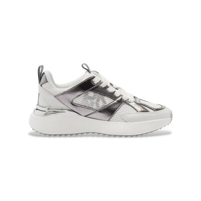 DKNY pour femme. K1599546 Formateurs blancs, argentés (38), Tissu, Plat, Lacets, Casuel - Publicité DKNY pour femme. K1599546 Formateurs blancs, argentés (38), Tissu, Plat, Lacets, Casuel - Publicité