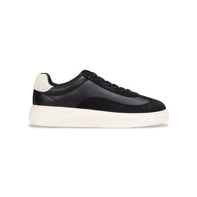 HUGO pour femme. 50552700 Lyzz Leather Sneakers black (39), Cuir, Noir, Plat, Lacets, Casuel - Publicité HUGO pour femme. 50552700 Lyzz Leather Sneakers black (39), Cuir, Noir, Plat, Lacets, Casuel - Publicité