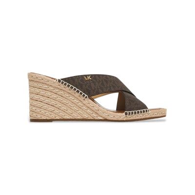 Michael Kors pour femme. 40R6KZMS1B Sandales Kenzie marron (39), 3 à 5 cm, Aucun, Casuel - Publicité Michael Kors pour femme. 40R6KZMS1B Sandales Kenzie marron (39), 3 à 5 cm, Aucun, Casuel - Publicité