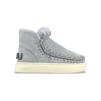 Mou pour femme. MU.FW411001A Bottines en cuir Eskimo logo pailleté audacieux bleu (39), Plat, Aucun, Casuel - Publicité Mou pour femme. MU.FW411001A Bottines en cuir Eskimo logo pailleté audacieux bleu (39), Plat, Aucun, Casuel - Publicité