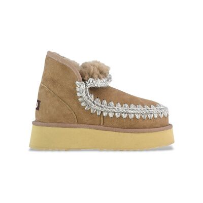 Mou pour femme. MU.FW681000A Bottines en cuir Mini Eskimo Platform taupe, marron (39), 8 à 10 cm, Aucun, Casuel - Publicité Mou pour femme. MU.FW681000A Bottines en cuir Mini Eskimo Platform taupe, marron (39), 8 à 10 cm, Aucun, Casuel - Publicité