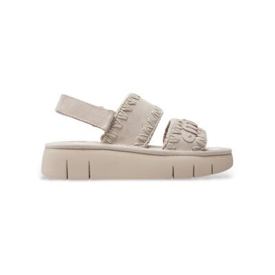 Mou pour femme. MU.SW531001A Sandales en cuir monochrome beige (36), 3 à 5 cm, Velcro, Casuel - Publicité Mou pour femme. MU.SW531001A Sandales en cuir monochrome beige (36), 3 à 5 cm, Velcro, Casuel - Publicité