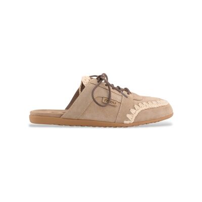 Mou pour femme. MU.SW731013A Baskets sabots en daim beige (36), Plat, Cuir, Lacets, Casuel - Publicité Mou pour femme. MU.SW731013A Baskets sabots en daim beige (36), Plat, Cuir, Lacets, Casuel - Publicité