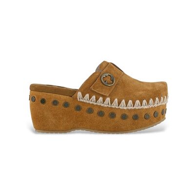 Mou pour femme. MU.SW611001A Sabots en cuir marron (41), 5 à 8 cm, Aucun, Casuel - Publicité Mou pour femme. MU.SW611001A Sabots en cuir marron (41), 5 à 8 cm, Aucun, Casuel - Publicité