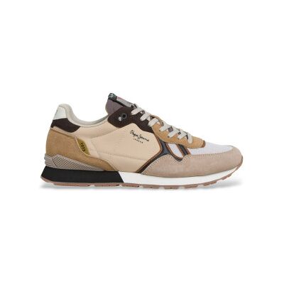 Pepe Jeans pour homme. PMS400029 Baskets beiges Brit Back (45), Tissu, Plat, Lacets, Casuel - Publicité Pepe Jeans pour homme. PMS400029 Baskets beiges Brit Back (45), Tissu, Plat, Lacets, Casuel - Publicité