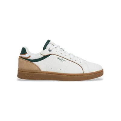 Pepe Jeans pour homme. PMS000042 Chaussures de la classe d'argile blanches, vertes (46), Cuir, Plat, Lacets, Casuel - Publicité Pepe Jeans pour homme. PMS000042 Chaussures de la classe d'argile blanches, vertes (46), Cuir, Plat, Lacets, Casuel - Publicité
