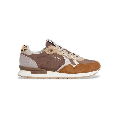 Pepe Jeans pour femme. PLS400005 Britt Glitter Leather Sneakers brown (40), Cuir, Marron, Plat, Lacets, Casuel - Publicité Pepe Jeans pour femme. PLS400005 Britt Glitter Leather Sneakers brown (40), Cuir, Marron, Plat, Lacets, Casuel - Publicité