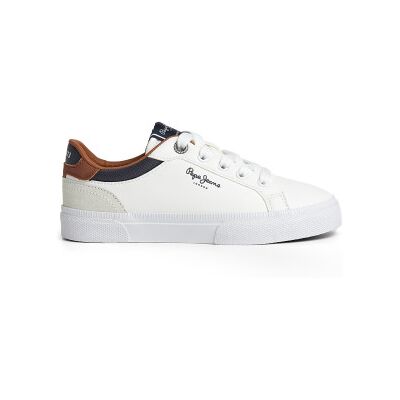 Pepe Jeans pour garçon. PBS30569 Kenton Court Leather Sneakers white (36), Cuir, Blanc, Plat, Lacets, Casuel, mode enfantine - Publicité Pepe Jeans pour garçon. PBS30569 Kenton Court Leather Sneakers white (36), Cuir, Blanc, Plat, Lacets, Casuel, mode enfantine - Publicité