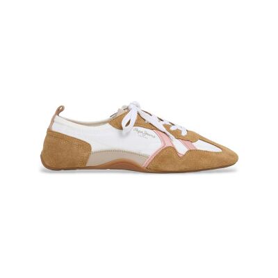 Pepe Jeans pour femme. PLS600058 Baskets Noa Sporty blanc cassé, marron (40), Plat, Lacets, Casuel, Multicolore - Publicité Pepe Jeans pour femme. PLS600058 Baskets Noa Sporty blanc cassé, marron (40), Plat, Lacets, Casuel, Multicolore - Publicité