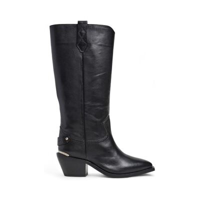 Pepe Jeans pour femme. PLS50568 Bottes en cuir April Neutral black (39), Noir, 5 à 8 cm, Aucun, Casuel - Publicité Pepe Jeans pour femme. PLS50568 Bottes en cuir April Neutral black (39), Noir, 5 à 8 cm, Aucun, Casuel - Publicité