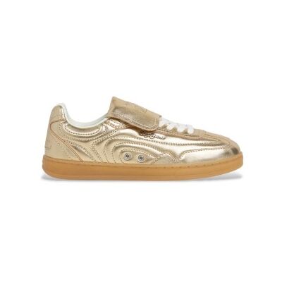 Pepe Jeans pour femme. PLS000010 Golden Ball Metal Leather Sneakers (40), Cuir, Doré, Plat, Lacets, Casuel - Publicité Pepe Jeans pour femme. PLS000010 Golden Ball Metal Leather Sneakers (40), Cuir, Doré, Plat, Lacets, Casuel - Publicité