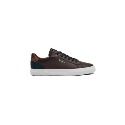 Pepe Jeans pour homme. PMS30839 Kenton Court - Baskets en cuir marron (44), Plat, Lacets, Casuel - Publicité Pepe Jeans pour homme. PMS30839 Kenton Court - Baskets en cuir marron (44), Plat, Lacets, Casuel - Publicité