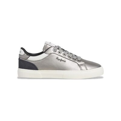 Pepe Jeans pour femme. PLS300005 Baskets argentées Kenton Glam (41), Plat, Lacets, Casuel - Publicité Pepe Jeans pour femme. PLS300005 Baskets argentées Kenton Glam (41), Plat, Lacets, Casuel - Publicité