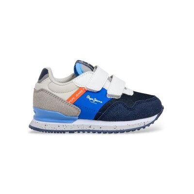 Pepe Jeans unisex pour enfant. PBS400014 Formateurs Londres Sud bleu (28), Plat, Velcro, Casuel, mode enfantine - Publicité Pepe Jeans unisex pour enfant. PBS400014 Formateurs Londres Sud bleu (28), Plat, Velcro, Casuel, mode enfantine - Publicité
