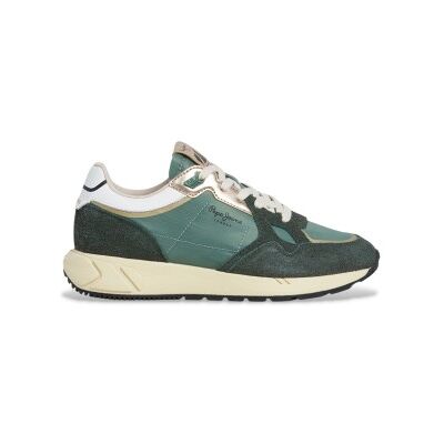 Pepe Jeans pour femme. PLS600010 Baskets en cuir Marlon Métal vert (40), Plat, 1 à 3 cm, Lacets, Casuel - Publicité Pepe Jeans pour femme. PLS600010 Baskets en cuir Marlon Métal vert (40), Plat, 1 à 3 cm, Lacets, Casuel - Publicité