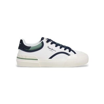 Pepe Jeans unisex pour enfant. PBS300001 Chaussures Nolan blanc clair (32), Plat, Lacets, Casuel, mode enfantine - Publicité Pepe Jeans unisex pour enfant. PBS300001 Chaussures Nolan blanc clair (32), Plat, Lacets, Casuel, mode enfantine - Publicité