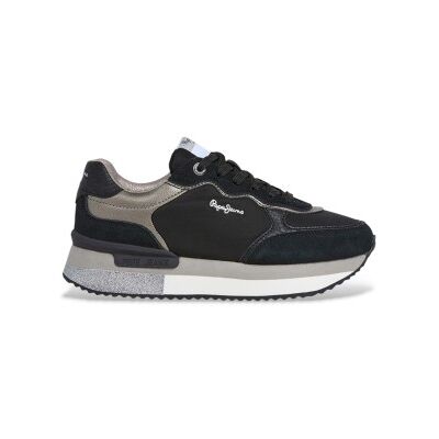 Pepe Jeans pour femme. PLS600008 Rusper Glam Leather Sneakers black (41), Cuir, Noir, 3 à 5 cm, Lacets, Casuel - Publicité Pepe Jeans pour femme. PLS600008 Rusper Glam Leather Sneakers black (41), Cuir, Noir, 3 à 5 cm, Lacets, Casuel - Publicité