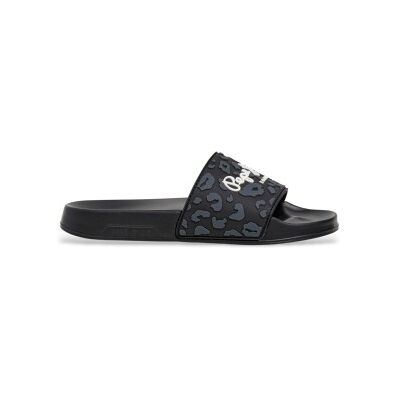 Pepe Jeans pour femme. PLS700004 Tongs coulissantes Leo noir (41), Plat, Aucun, Casuel - Publicité Pepe Jeans pour femme. PLS700004 Tongs coulissantes Leo noir (41), Plat, Aucun, Casuel - Publicité