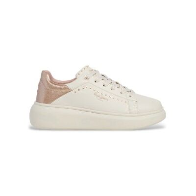 Pepe Jeans pour femme. PLS000015 Baskets Yara Choice blanc (37), Cuir, Beige, Plat, Lacets, Casuel - Publicité Pepe Jeans pour femme. PLS000015 Baskets Yara Choice blanc (37), Cuir, Beige, Plat, Lacets, Casuel - Publicité