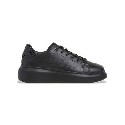 Pepe Jeans pour femme. PLS000003 Baskets en cuir noir Yara Night (38), Plat, Lacets, Casuel - Publicité Pepe Jeans pour femme. PLS000003 Baskets en cuir noir Yara Night (38), Plat, Lacets, Casuel - Publicité