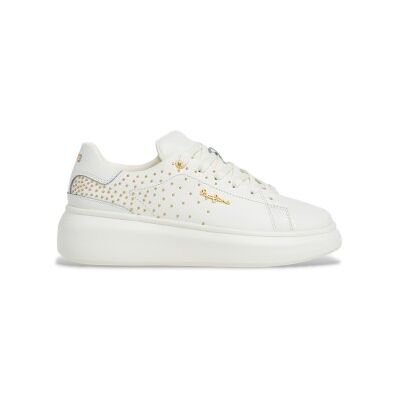 Pepe Jeans pour femme. PLS000002 Baskets en cuir blanc Yara Sweet (36), Plat, Lacets, Casuel - Publicité Pepe Jeans pour femme. PLS000002 Baskets en cuir blanc Yara Sweet (36), Plat, Lacets, Casuel - Publicité