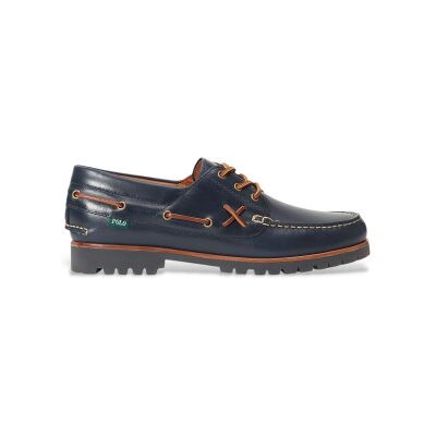Polo Ralph Lauren pour homme. 812913545003 Chaussures de bateau en cuir Ranger navy (40), Plat, Lacets, Casuel, Marine - Publicité Polo Ralph Lauren pour homme. 812913545003 Chaussures de bateau en cuir Ranger navy (40), Plat, Lacets, Casuel, Marine - Publicité