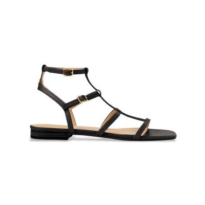 Lauren Ralph Lauren pour femme. 802959977001 Everley Sandales en cuir gladiateur noir (41), Plat, Boucle, Casuel - Publicité Lauren Ralph Lauren pour femme. 802959977001 Everley Sandales en cuir gladiateur noir (41), Plat, Boucle, Casuel - Publicité