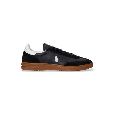 Polo Ralph Lauren pour homme. 809961181002 Baskets Bedford en cuir et daim noir (39.5), Plat, Lacets, Casuel - Publicité Polo Ralph Lauren pour homme. 809961181002 Baskets Bedford en cuir et daim noir (39.5), Plat, Lacets, Casuel - Publicité