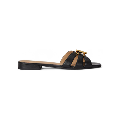 Lauren Ralph Lauren pour femme. 802982875002 Sandales à lanières en cuir nappa noir Blaike (37), Plat, 1 à 3 cm, Aucun, Casuel - Publicité Lauren Ralph Lauren pour femme. 802982875002 Sandales à lanières en cuir nappa noir Blaike (37), Plat, 1 à 3 cm, Aucun, Casuel - Publicité